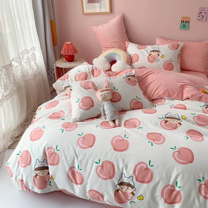 91家纺网 家纺一手货源 找家纺 澳萝拉 2020新款棉加绒印花四件套 蜜桃宝贝