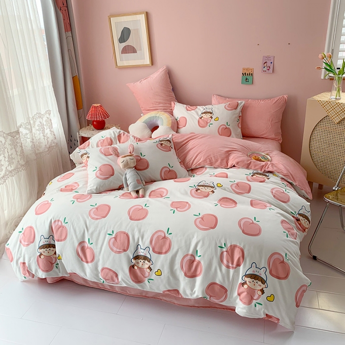 91家纺网 家纺一手货源 找家纺 澳萝拉 2020新款棉加绒印花四件套 蜜桃宝贝