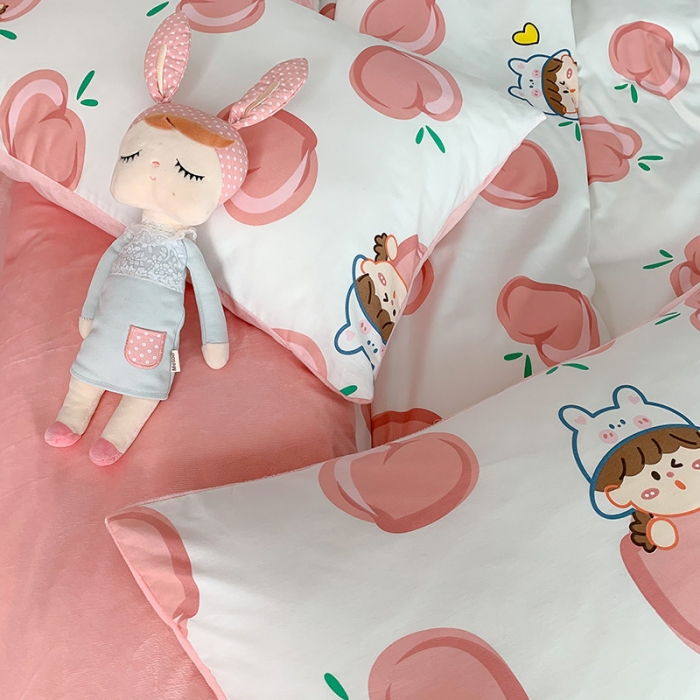 91家纺网 家纺一手货源 找家纺 澳萝拉 2020新款棉加绒印花四件套 蜜桃宝贝