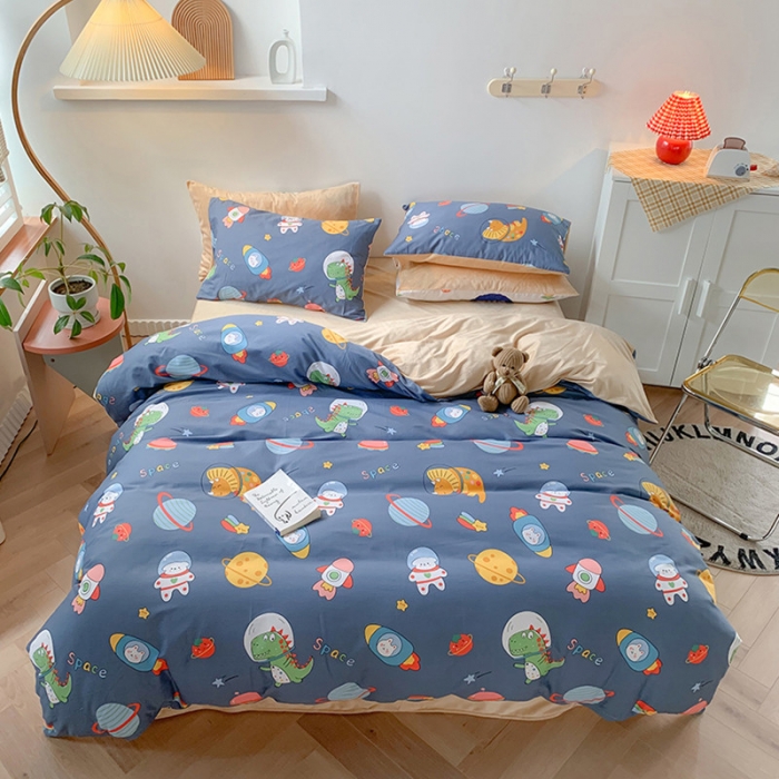 91家纺网 家纺一手货源 找家纺 澳萝拉 2020新款棉加绒印花四件套 太空宇宙