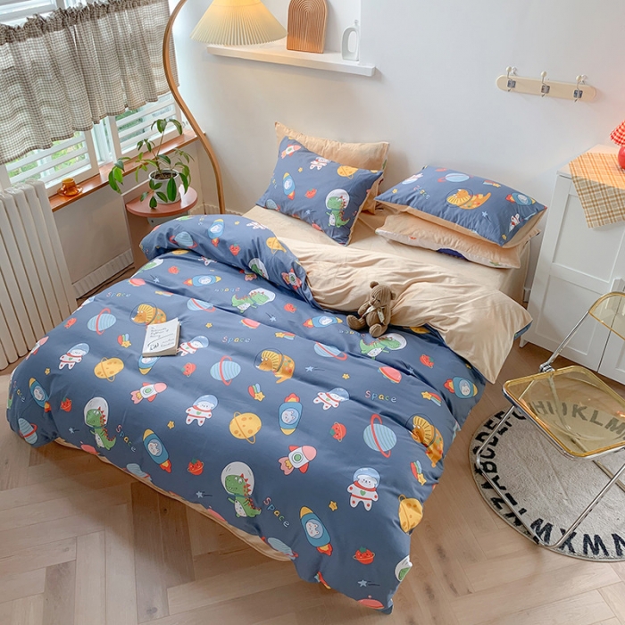 91家纺网 家纺一手货源 找家纺 澳萝拉 2020新款棉加绒印花四件套 太空宇宙