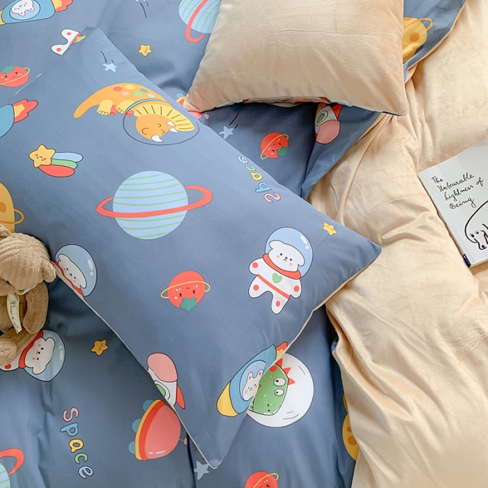 91家纺网 家纺一手货源 找家纺 澳萝拉 2020新款棉加绒印花四件套 太空宇宙