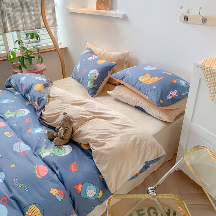 91家纺网 家纺一手货源 找家纺 澳萝拉 2020新款棉加绒印花四件套 太空宇宙