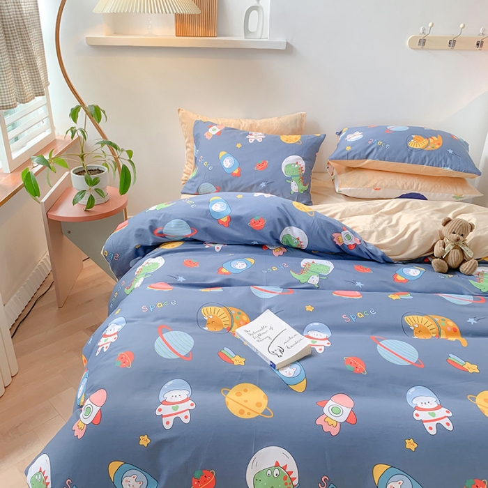 91家纺网 家纺一手货源 找家纺 澳萝拉 2020新款棉加绒印花四件套 太空宇宙