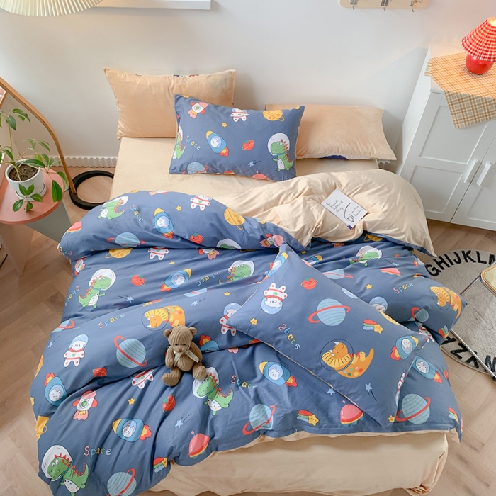 91家纺网 家纺一手货源 找家纺 澳萝拉 2020新款棉加绒印花四件套 太空宇宙