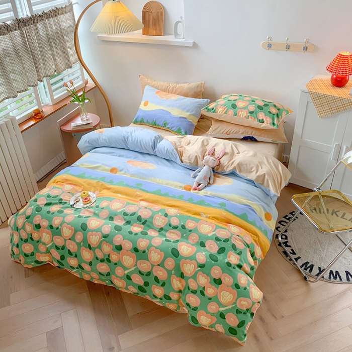 91家纺网 家纺一手货源 找家纺 澳萝拉 2020新款棉加绒印花四件套 田园风光