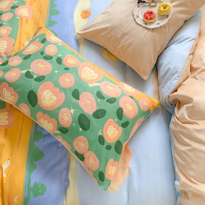 91家纺网 家纺一手货源 找家纺 澳萝拉 2020新款棉加绒印花四件套 田园风光