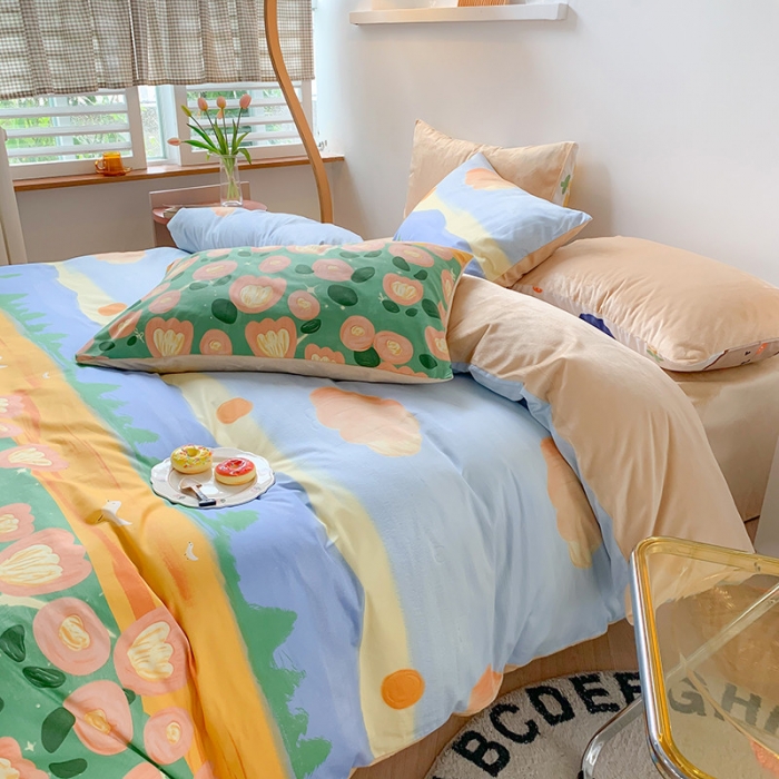 91家纺网 家纺一手货源 找家纺 澳萝拉 2020新款棉加绒印花四件套 田园风光