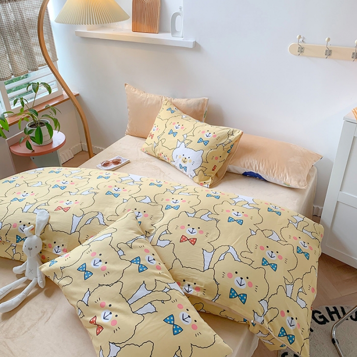 91家纺网 家纺一手货源 找家纺 澳萝拉 2020新款棉加绒印花四件套 晚安猫