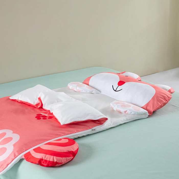 91家纺网 家纺一手货源 找家纺 小芽家居 2024新款全棉宝宝加大睡袋 花鼠