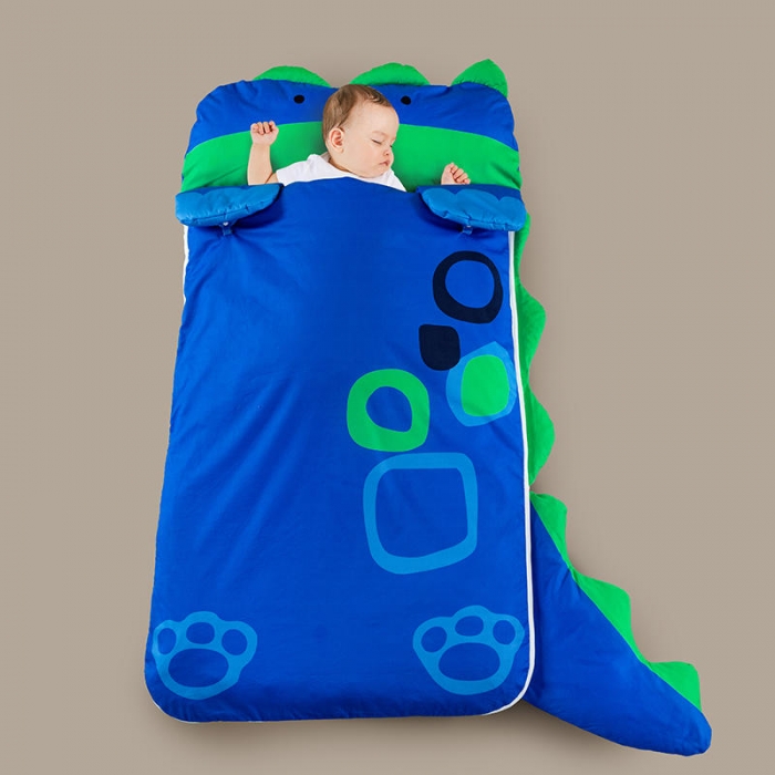 91家纺网 家纺一手货源 找家纺 小芽家居 2024新款全棉宝宝加大睡袋 恐龙