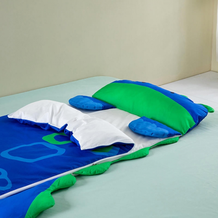 91家纺网 家纺一手货源 找家纺 小芽家居 2024新款全棉宝宝加大睡袋 恐龙