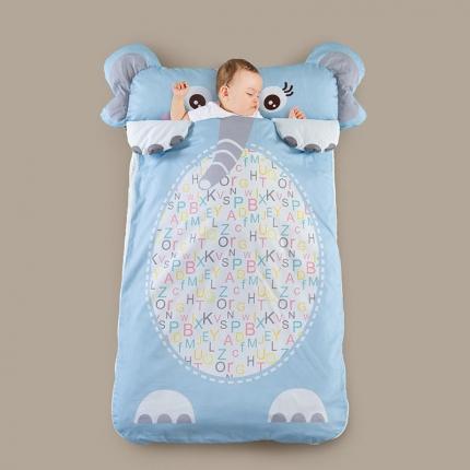 小芽家居 2024新款全棉宝宝加大睡袋 蓝大象