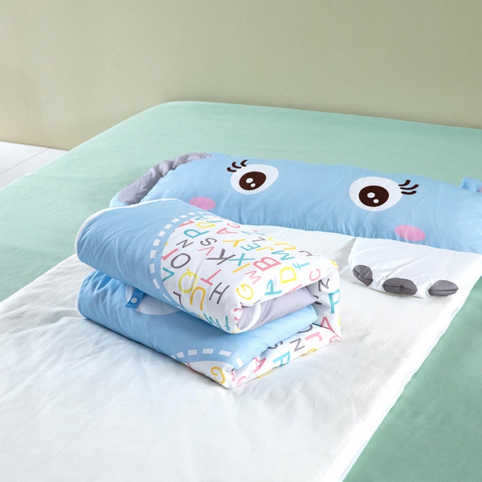 91家纺网 家纺一手货源 找家纺 小芽家居 2024新款全棉宝宝加大睡袋 蓝大象