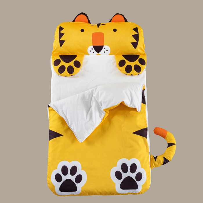 91家纺网 家纺一手货源 找家纺 小芽家居 2024新款全棉宝宝加大睡袋 老虎