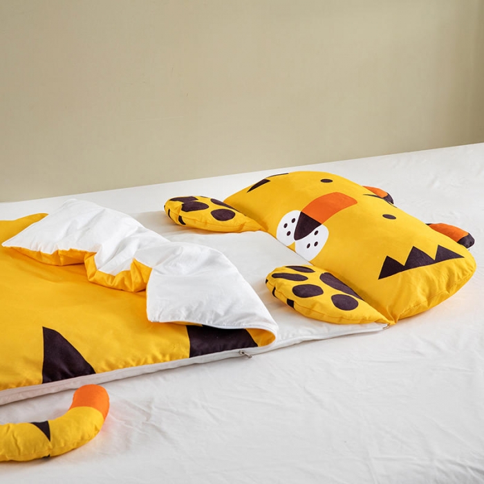 91家纺网 家纺一手货源 找家纺 小芽家居 2024新款全棉宝宝加大睡袋 老虎