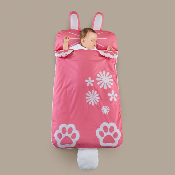 91家纺网 家纺一手货源 找家纺 小芽家居 2024新款全棉宝宝加大睡袋 兔子