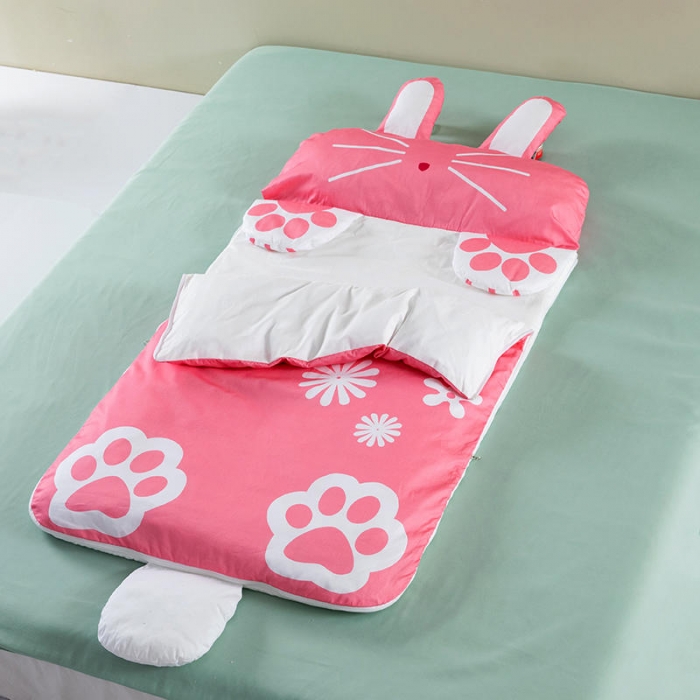 91家纺网 家纺一手货源 找家纺 小芽家居 2024新款全棉宝宝加大睡袋 兔子