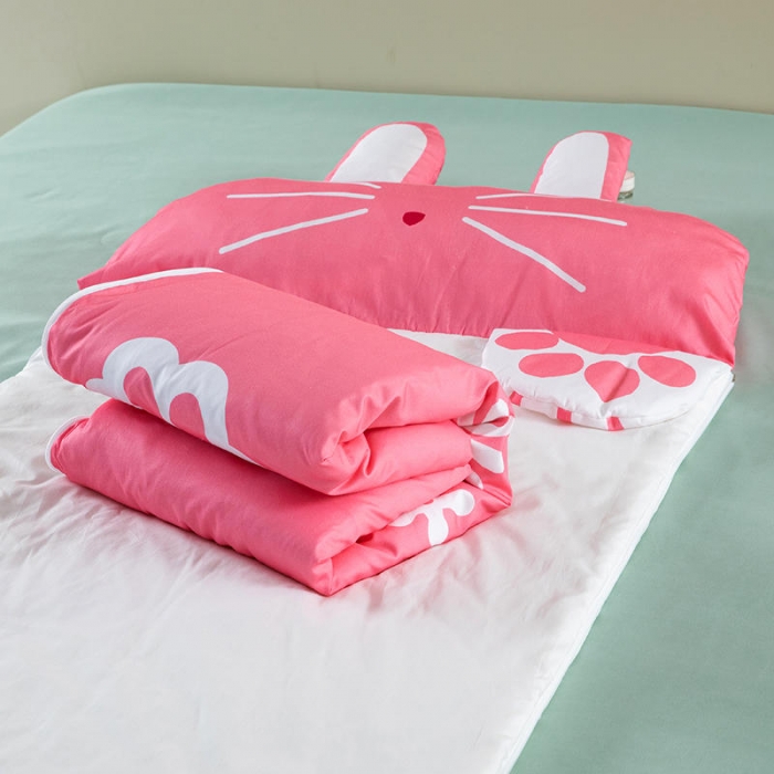 91家纺网 家纺一手货源 找家纺 小芽家居 2024新款全棉宝宝加大睡袋 兔子