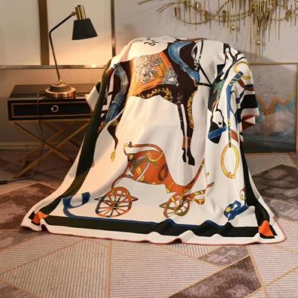 眠帛潮牌锦狐绒毛毯午睡毯北欧风小毯子单人空调毯盖毯（银狐绒） 抽象