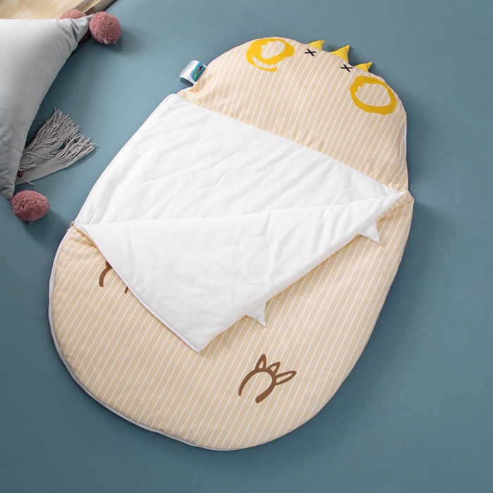 91家纺网 家纺一手货源 找家纺 小芽家居 2024新款亲肤针织棉宝宝睡袋 皇冠鸡