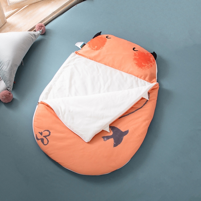 91家纺网 家纺一手货源 找家纺 小芽家居 2024新款亲肤针织棉宝宝睡袋 萌萌牛