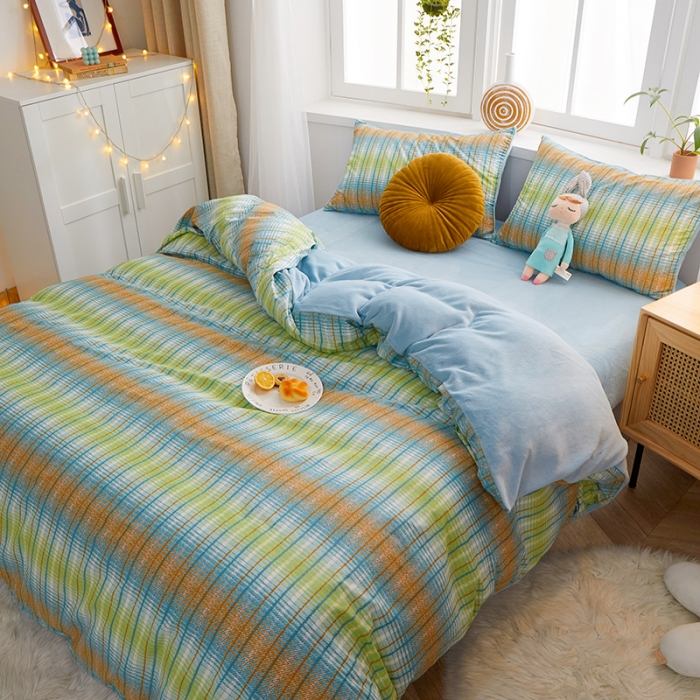 91家纺网 家纺一手货源 找家纺 （总）一米阳光 2020新款全棉加牛奶绒四件套