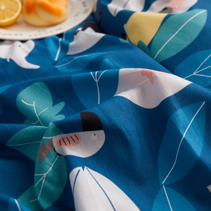 91家纺网 家纺一手货源 找家纺 一米阳光 2020新款全棉加牛奶绒四件套 动物派对牛奶棉绒