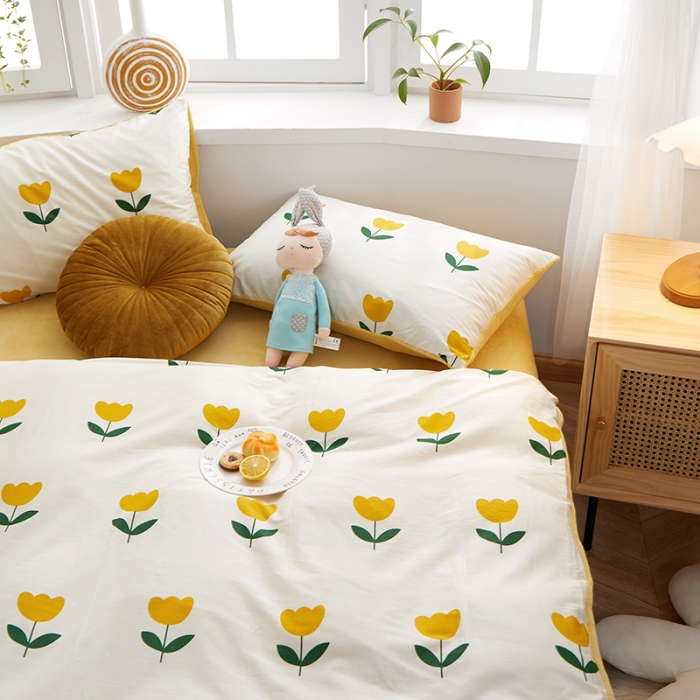 91家纺网 家纺一手货源 找家纺 一米阳光 2020新款全棉加牛奶绒四件套 小优优牛奶棉绒