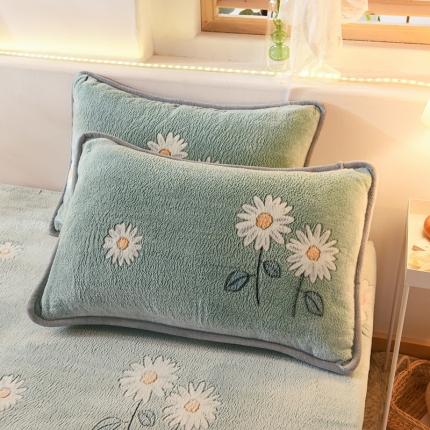 甜之梦 2025新款310g雪花绒单品枕套 浅绿之花