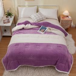 91家纺网 家纺一手货源 找家纺 （总）紫东2020新款色拼系列毛毯毯子,暖阳毯粉,暖阳毯灰,暖阳毯蓝,暖阳毯香槟,暖阳毯紫