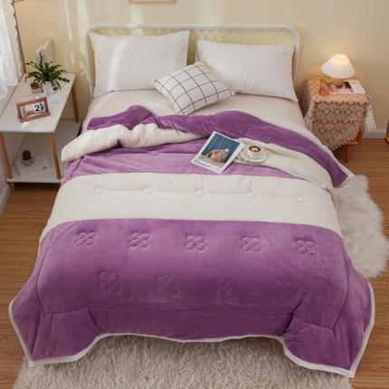 （总）紫东2020新款色拼系列毛毯毯子