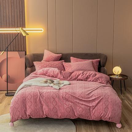 91家纺网 家纺一手货源 找家纺 （总）琪格格 2022新款韩国绒毛球款四件套