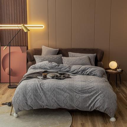 91家纺网 家纺一手货源 找家纺 （总）琪格格 2022新款韩国绒毛球款四件套