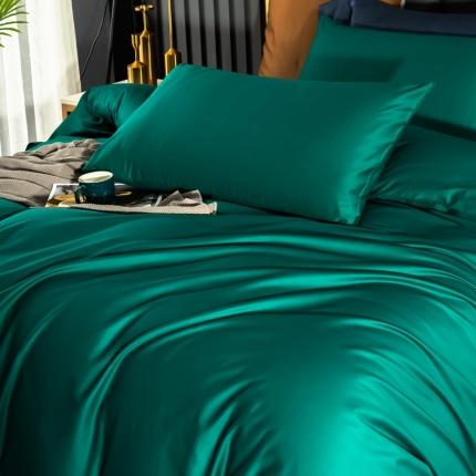 91家纺网 家纺一手货源 找家纺 欣喜来 2022新款40s简约全棉纯色单品枕套一对 墨绿