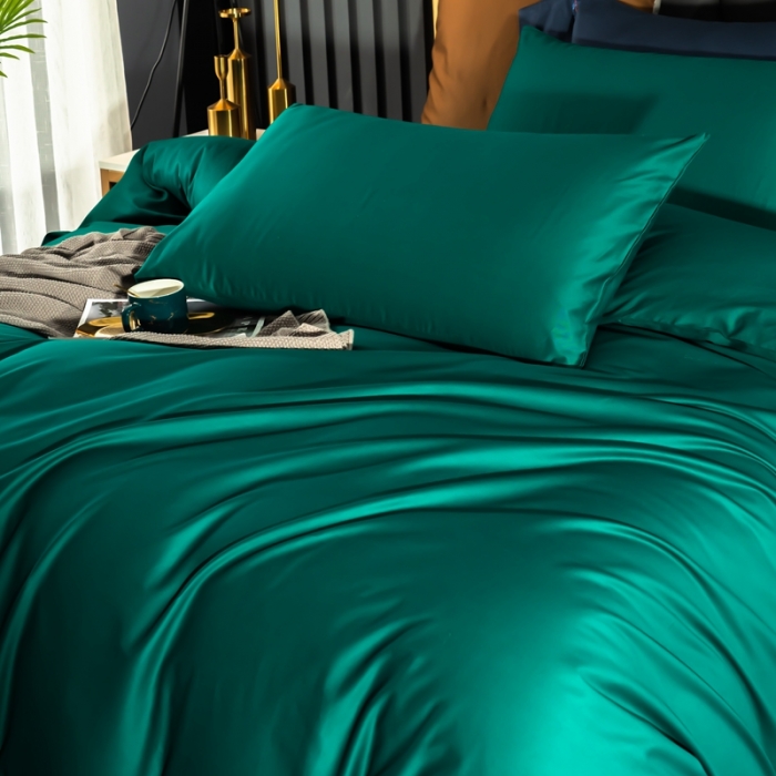 91家纺网 家纺一手货源 找家纺 欣喜来 2022新款40s简约全棉纯色单品枕套一对 墨绿