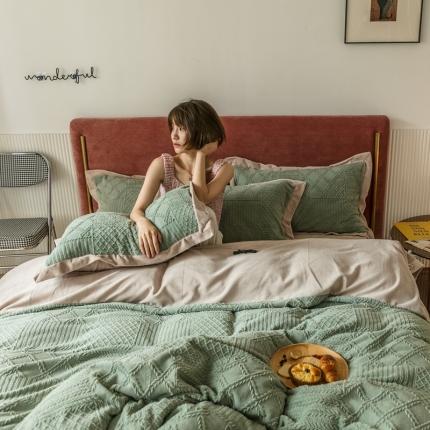 馨蕊家居 2021新款秋冬轻奢煦暖绒四件套 唯爱-艾绿