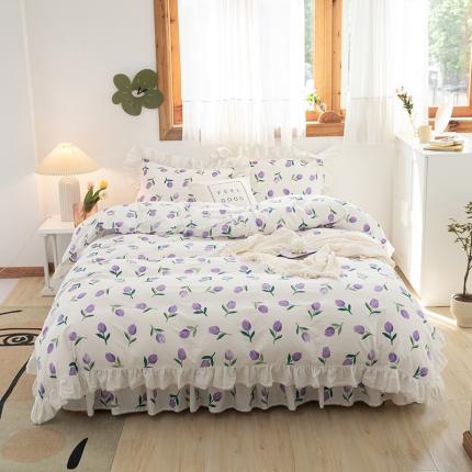 91家纺网 家纺一手货源 找家纺 （总）婳庭家居 2021新款韩版全棉床裙四件套