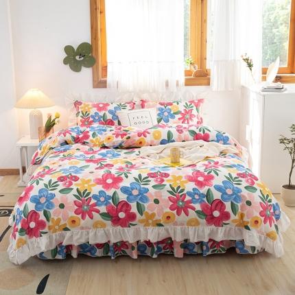 91家纺网 家纺一手货源 找家纺 （总）婳庭家居 2021新款韩版全棉床裙四件套