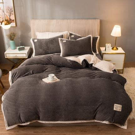 91家纺网 家纺一手货源 找家纺 （总）印季 2021新款浮雕绒贝贝绒包边四件套