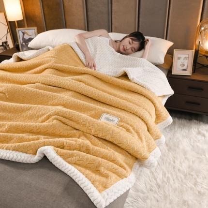 91家纺网 家纺一手货源 找家纺 （总）印季 2021新款色织麦穗贝贝绒毛毯