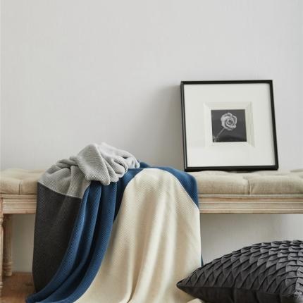 91家纺网 家纺一手货源 找家纺 （总）暖绵绵 新品上架若拉拼色针织线毯子盖毯软装搭毯