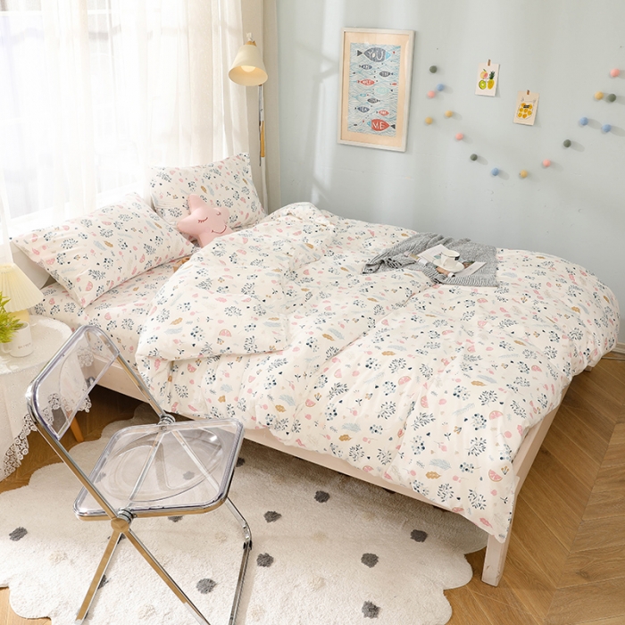 91家纺网 家纺一手货源 找家纺 田野家居 2020新款全棉北欧生活系列四件套 奇异果园