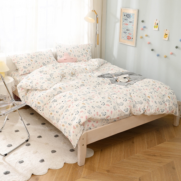 91家纺网 家纺一手货源 找家纺 田野家居 2020新款全棉北欧生活系列四件套 奇异果园