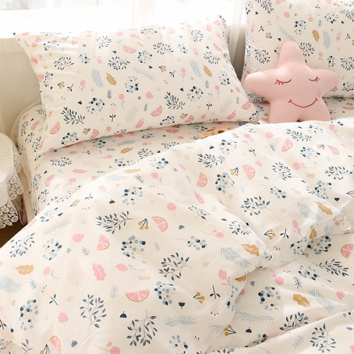 91家纺网 家纺一手货源 找家纺 田野家居 2020新款全棉北欧生活系列四件套 奇异果园