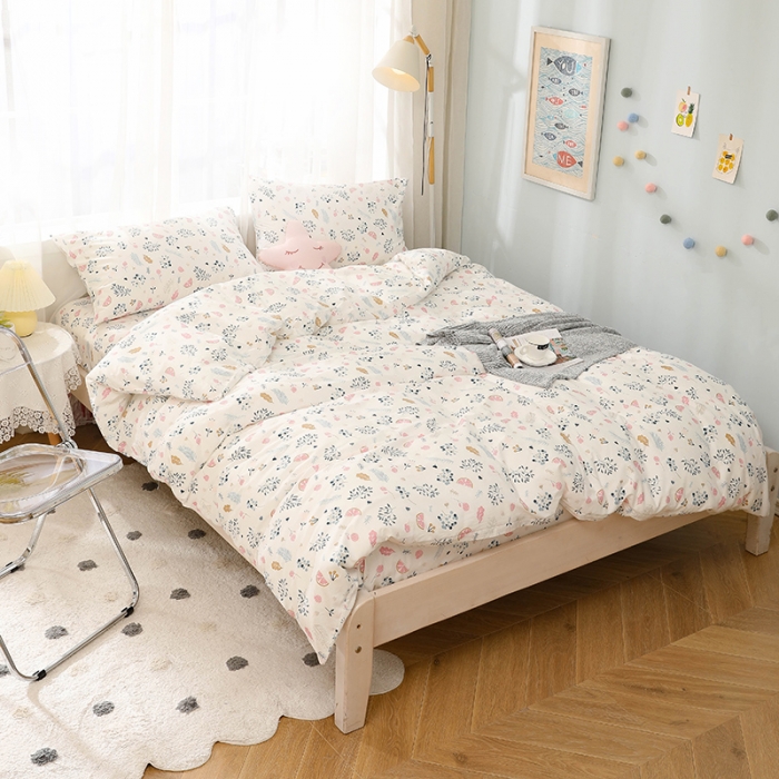 91家纺网 家纺一手货源 找家纺 田野家居 2020新款全棉北欧生活系列四件套 奇异果园