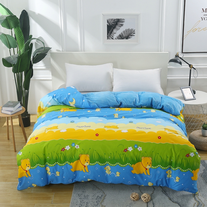 91家纺网 家纺一手货源 找家纺 雨萝 2020新款棉加绒单被套 呆呆熊