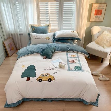 91家纺网 家纺一手货源 找家纺 星野 2020秋冬新款高克重宝宝绒四件套萌宠