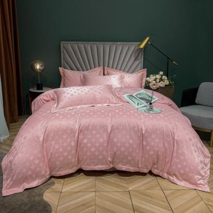 91家纺网 家纺一手货源 找家纺 （总）眠帛家居全棉磨毛轻奢四件套A版贡缎提花B版全棉磨毛