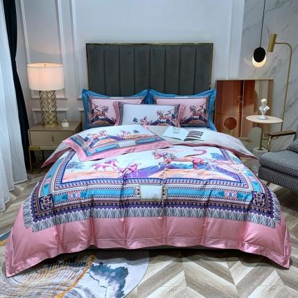 91家纺网 家纺一手货源 找家纺 （总）顾家家居 2023新款100支海岛棉数码印花四件套